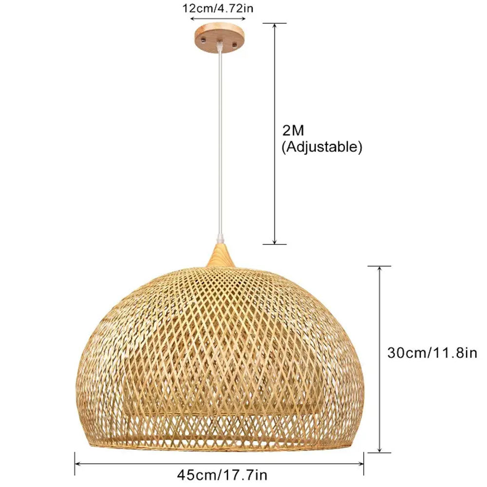Handmade 2-Layer Bamboo Pendant Light Sustainable Ceiling Light Shades