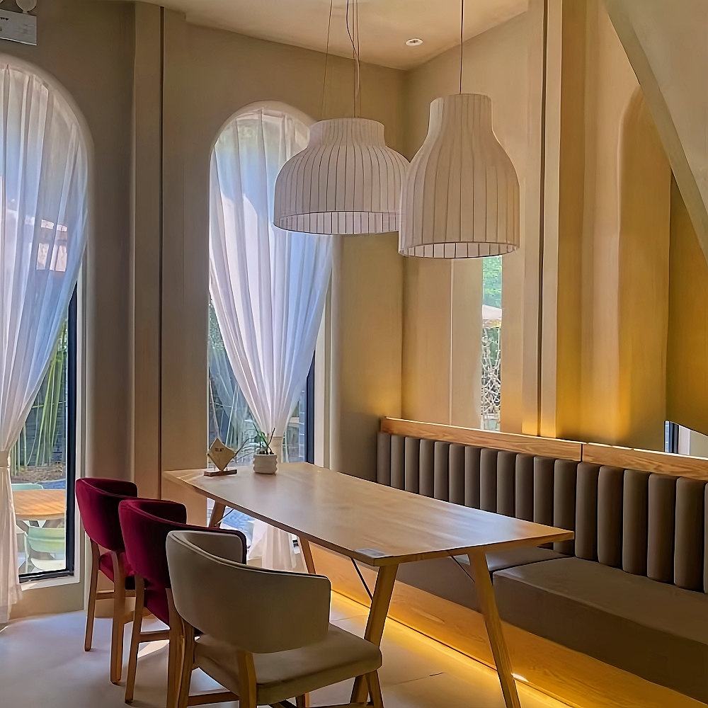 Handmade Elegant Fabric Pendant Lamp Unique Design Boho Chandelier for Cozy Living Rooms