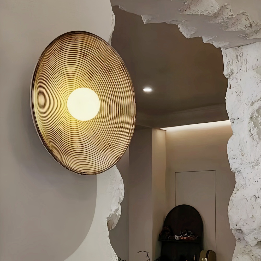 Wabi Sabi Style Retro Entrance Hallway Resin Wall Lamp Bedroom Bedside Lamp