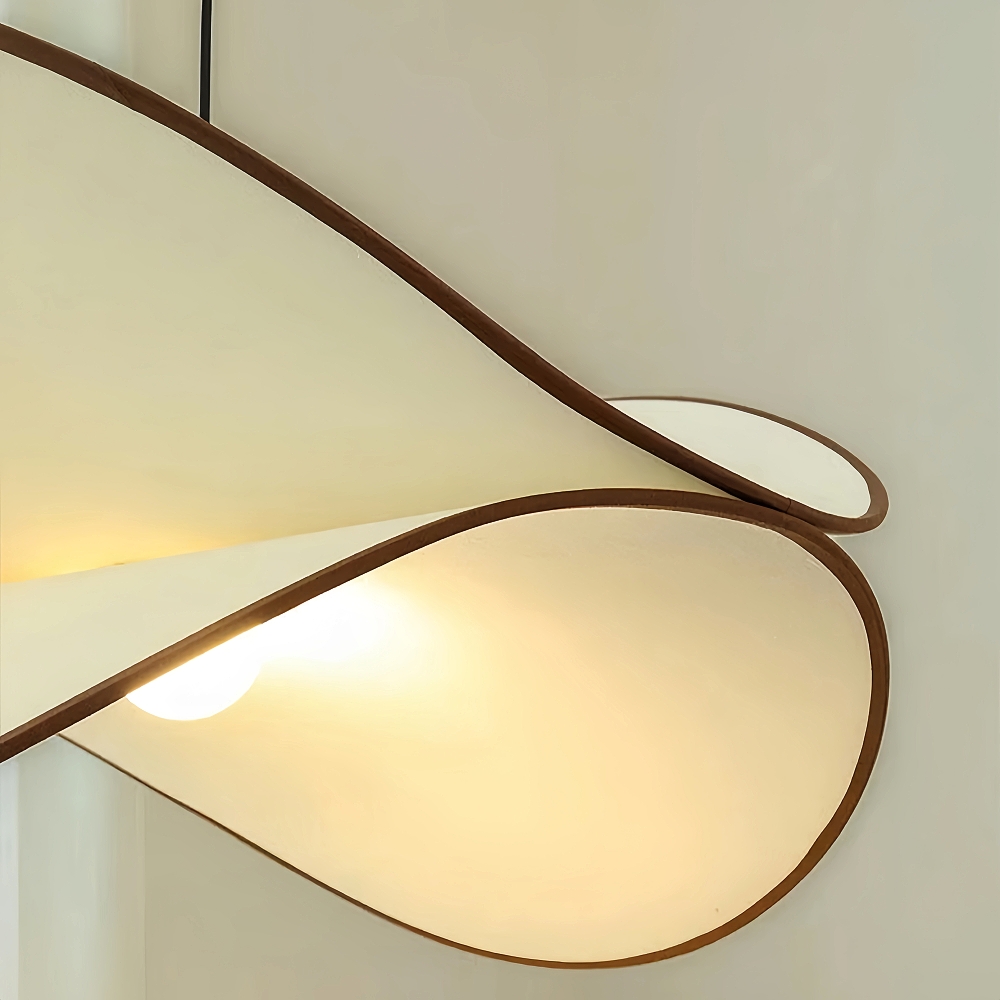 Japanese Wabi Sabi Style Bedroom Creative Potato Chip Shaped Fabric Pendant Light