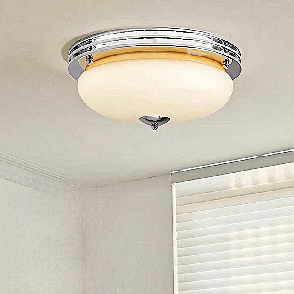 Bauhaus French Custard Tart shaped Cream Wind Ceiling Light