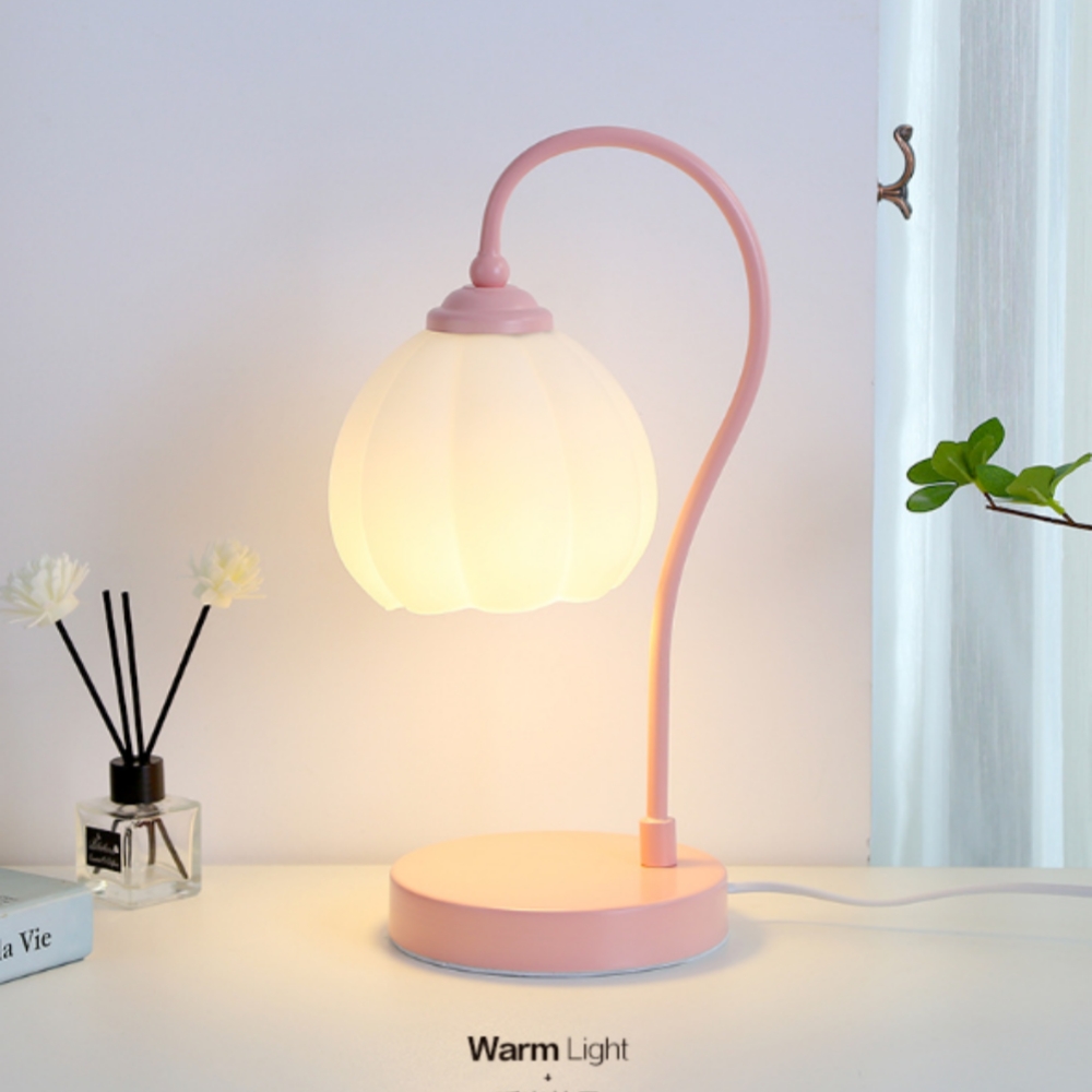 Bedroom desk lamp cream style bedside study flower bud creative eye protection night light