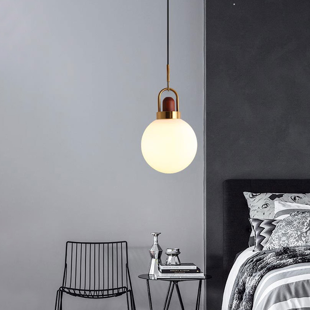 Milk White Glass Pendant Light Nordic Single Head Simple Creative Kitchen Bar Small Chandelier