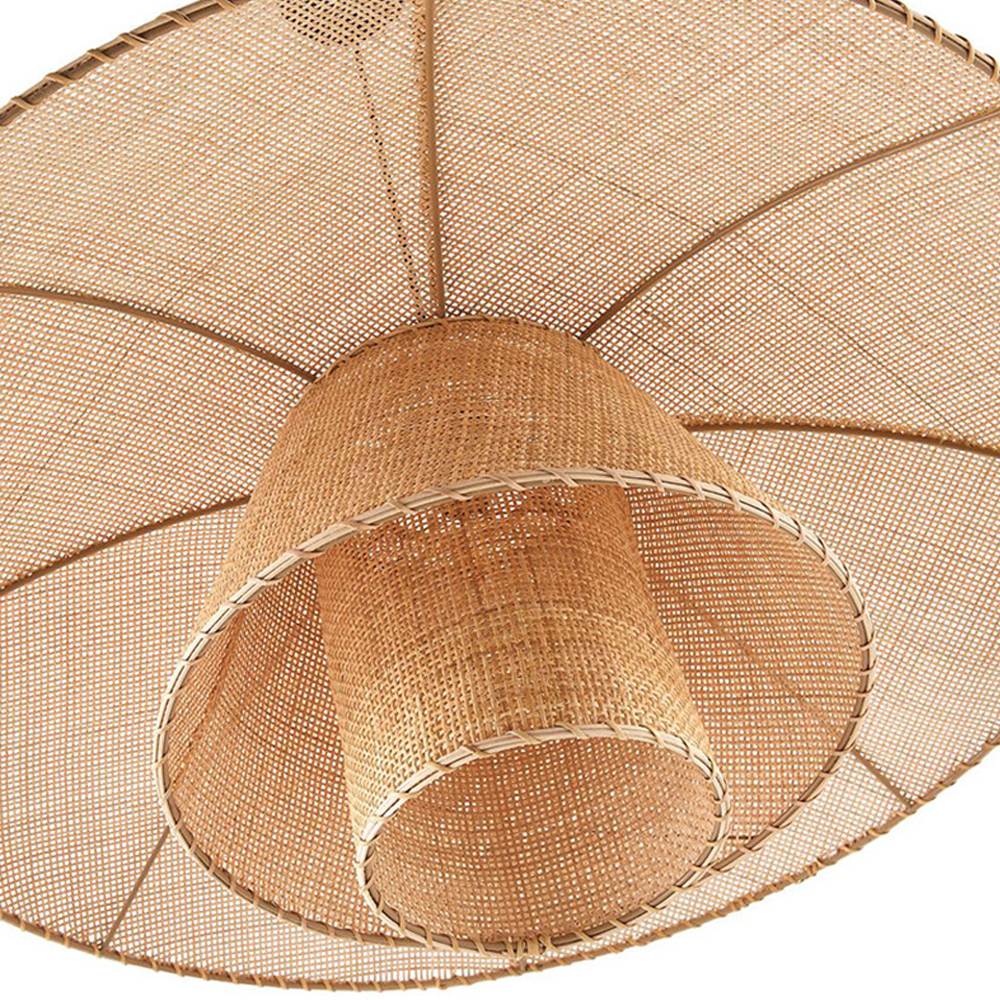 Japanese Rattan Chandelier Contemporary Bamboo Pendant Light