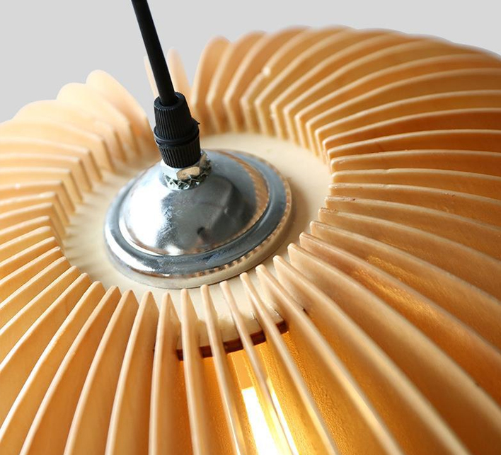 Restaurant Decorative Lamps Nordic Solid Wooden Pendant Light Pumpkin Chandelier