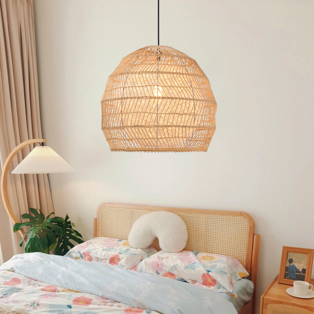 Bohemian coastal kitchen rattan pendant light dining room modern chandelier