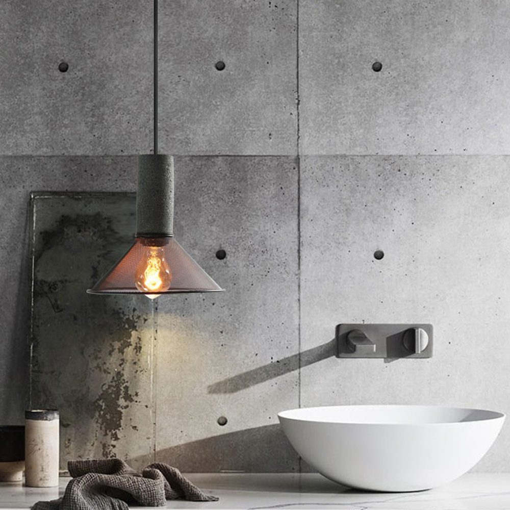 Industrial Style Pendant Lamps Nordic Restaurant Cement Hollow Metal Chandelier