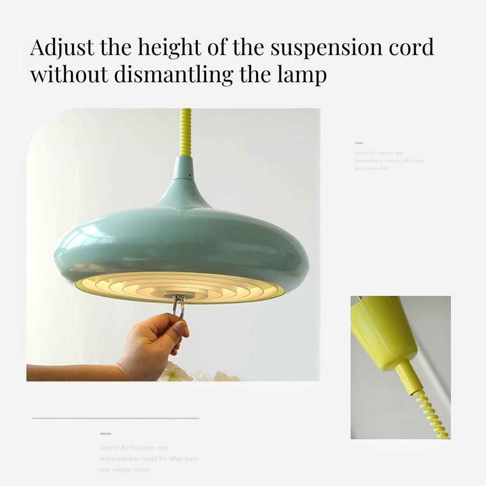 Bauhaus Retro Style Adjustable Solid Color Iron Pendant Light