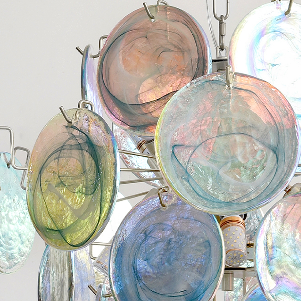 Italian Style Vintage Colored Multi-Layer Handmade Glass Pendant Light