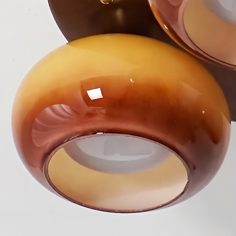 Mirad Retro Persimmon Glass Ceiling Light Bedroom Living Room