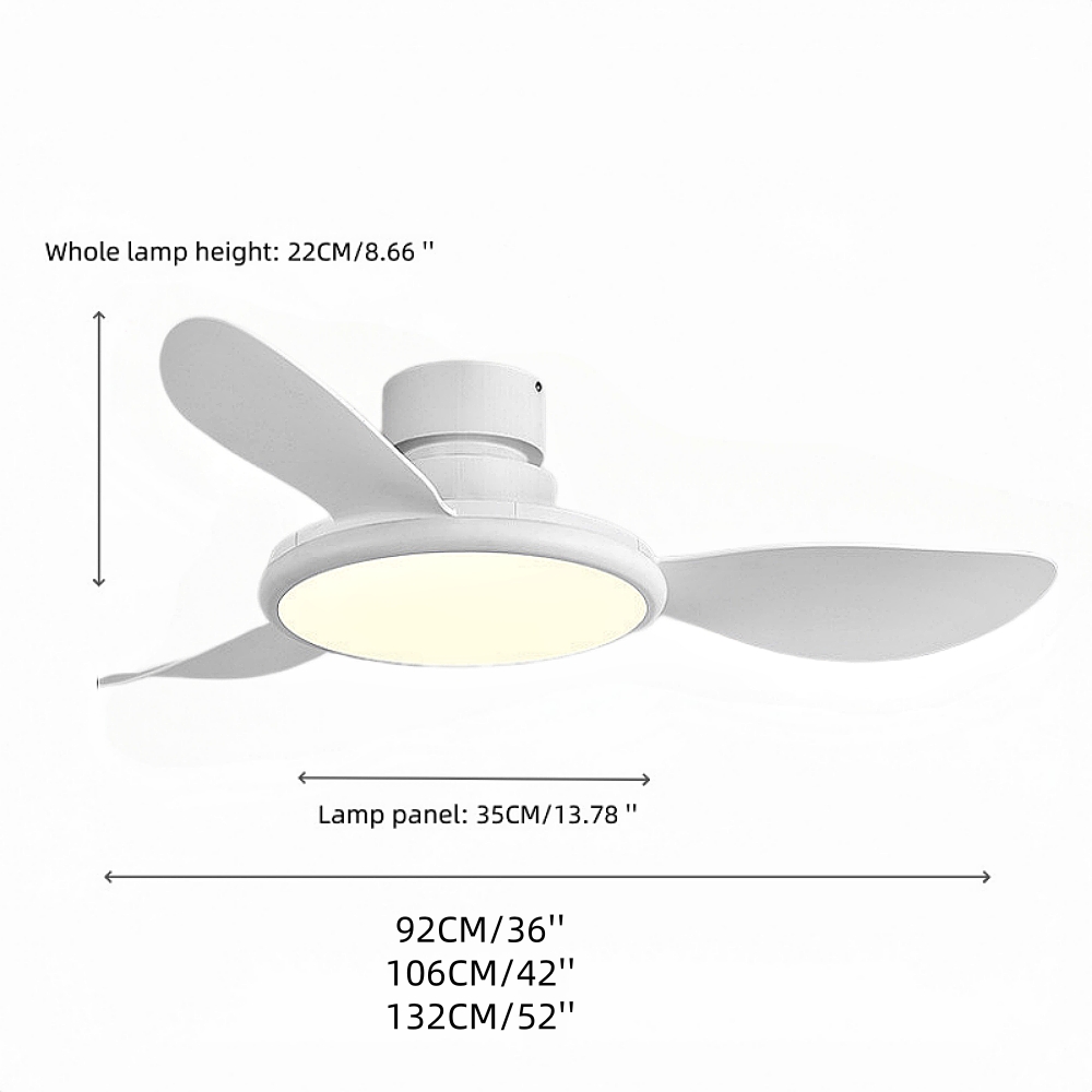 Nordic Style Household Variable Frequency Ceiling Fan Light