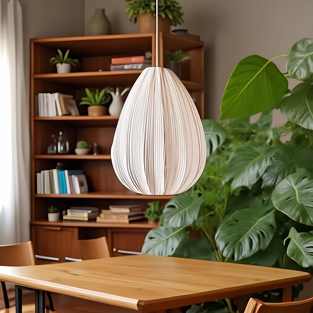 Wabi Sabi Style Retro Pleated Fabric Pendant Light