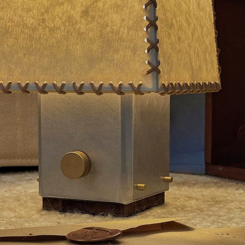 Letter Desk Lamp Handmade Parchment Lampshade