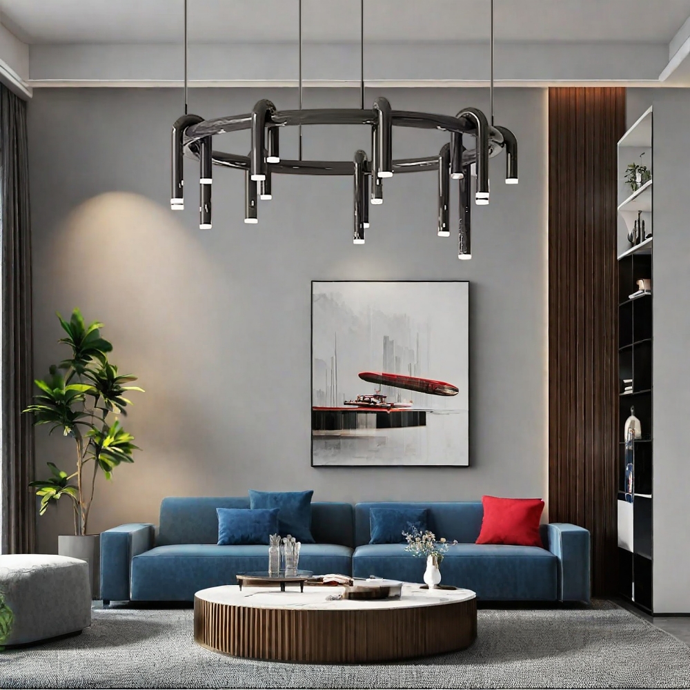 Nordic Modern U-Shaped Circular Pendant Light for Bedroom - Minimalist Creative Design