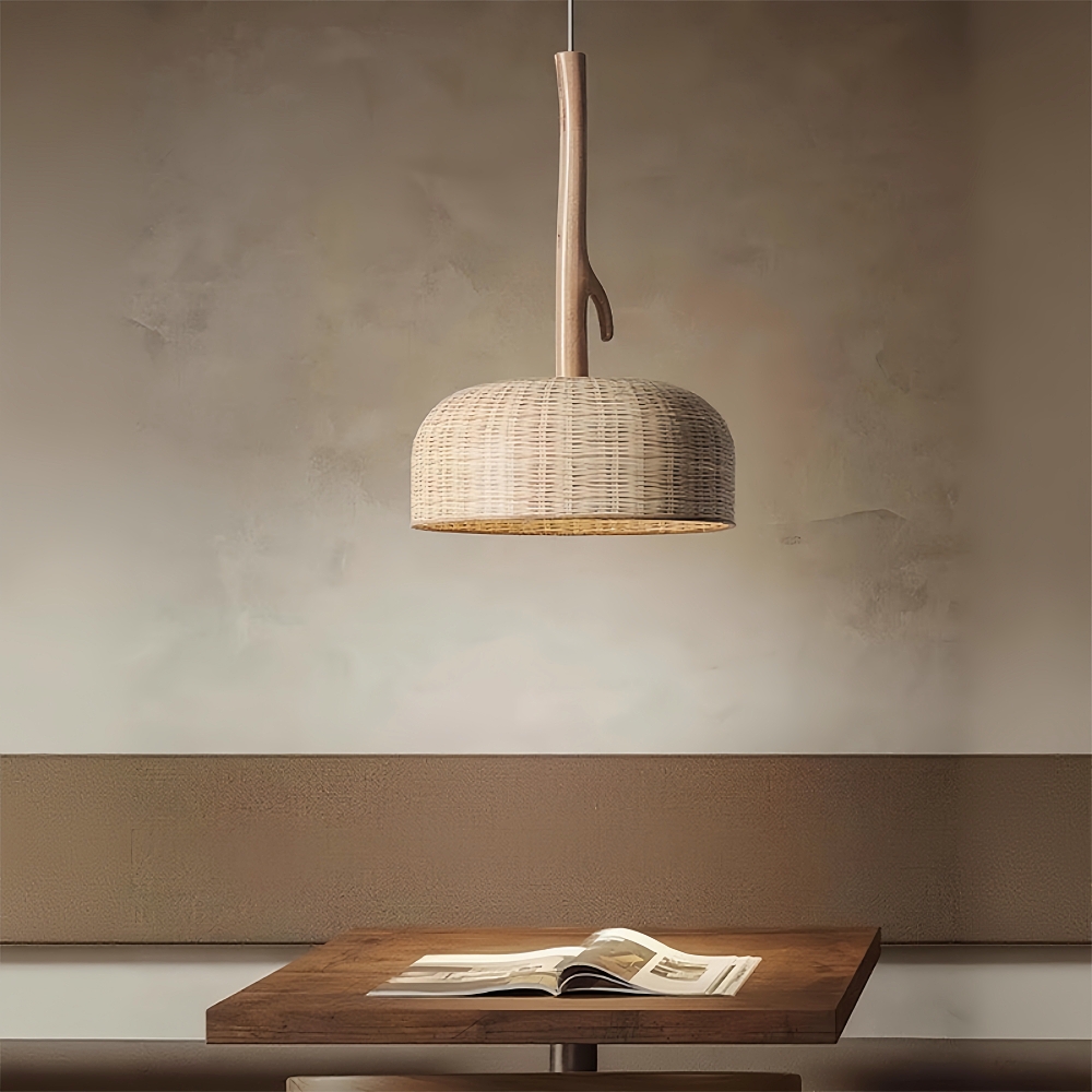 Wabi-Sabi Style Rattan Woven Combination Pendant Light