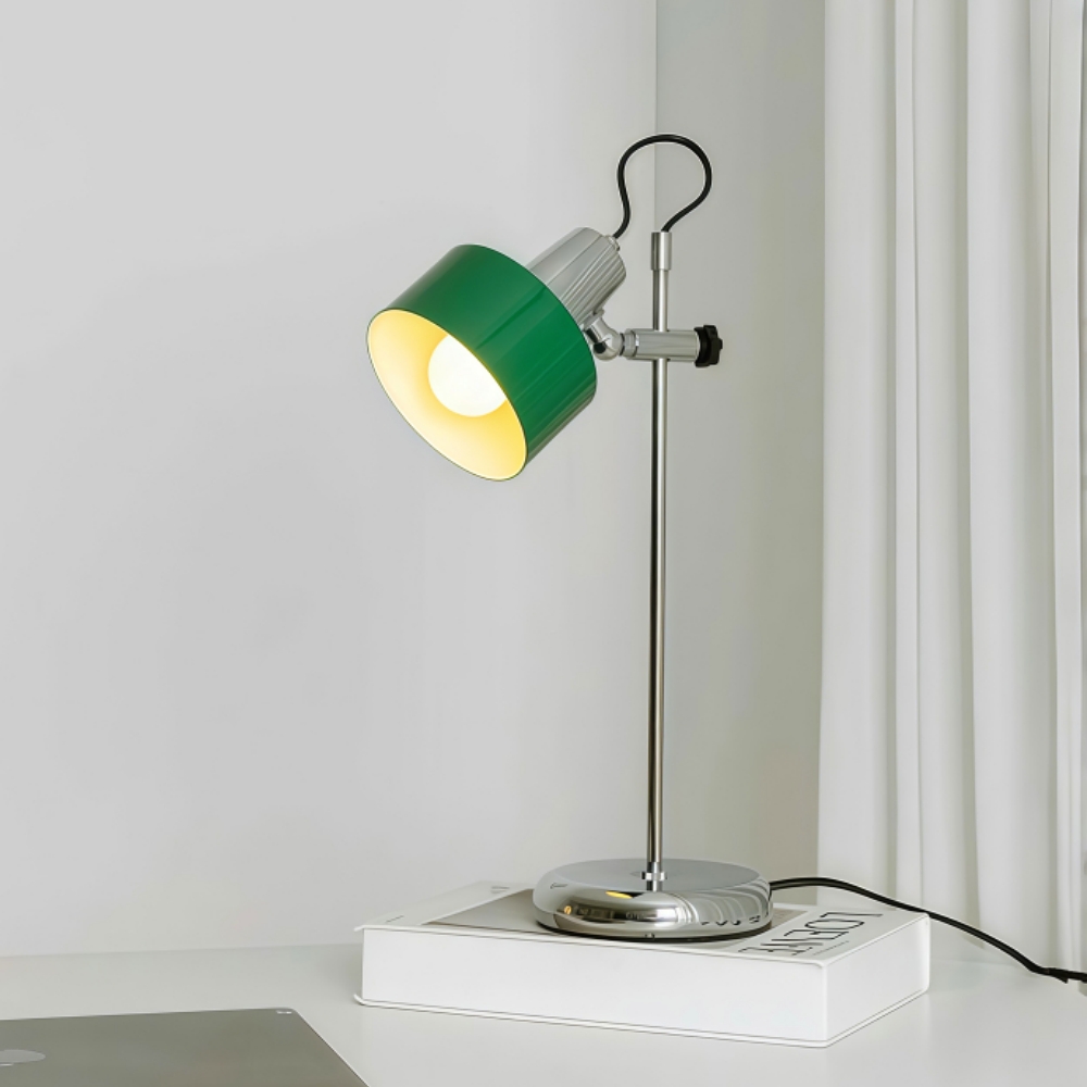 Retro Bauhaus Contrast Color Adjustable Arm Table Lamp