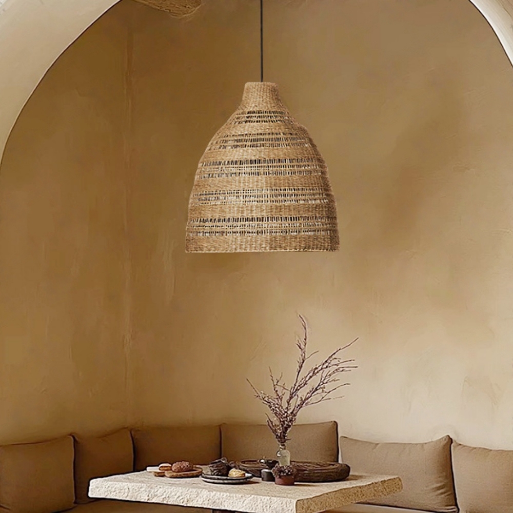 Handwoven Natural Water Hyacinth Pendant Lamp