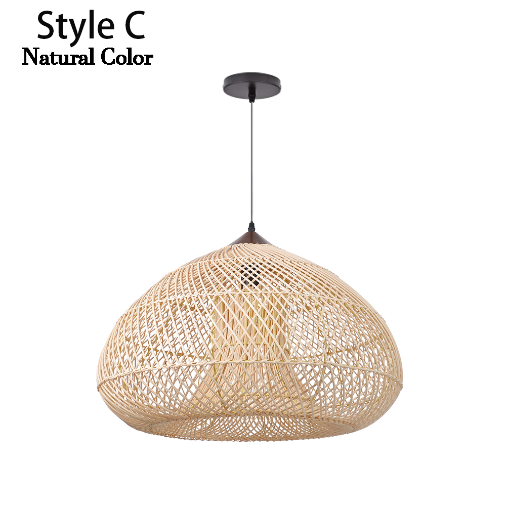 Wabi-sabi Rattan Chandeliers Rustic Handwoven Light Fixture for Restaurant