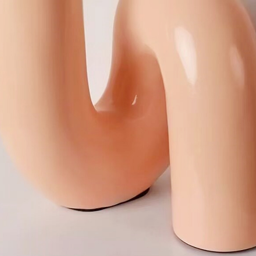 Postmodern Loop Resin Table Lamp With Frosted Glass Globe