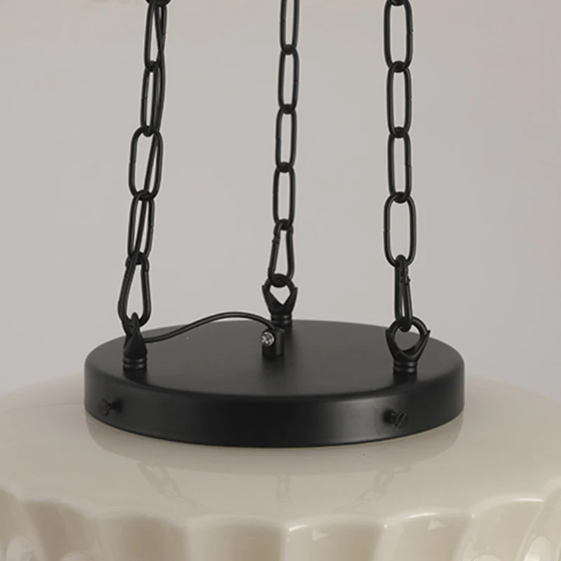 Living Room White Glass Chandelier Vintage Round Pendant Light