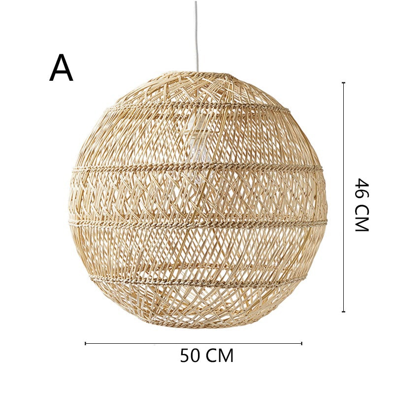 Basket Rattan Woven Lantern Chandelier Pendant Lamp Shade
