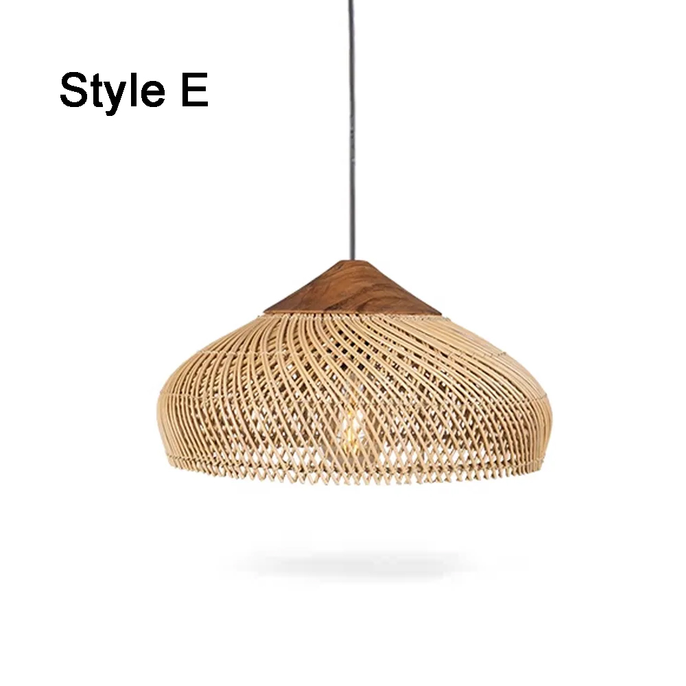 Rattan Pendant Light Wabi Sabi Style Retro Dining Room Chandelier