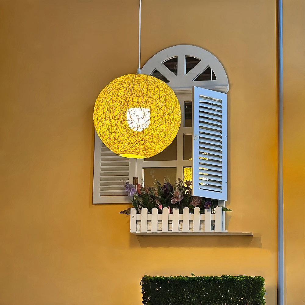 Creative handmade woven colorful rattan woven personalized circular chandelier