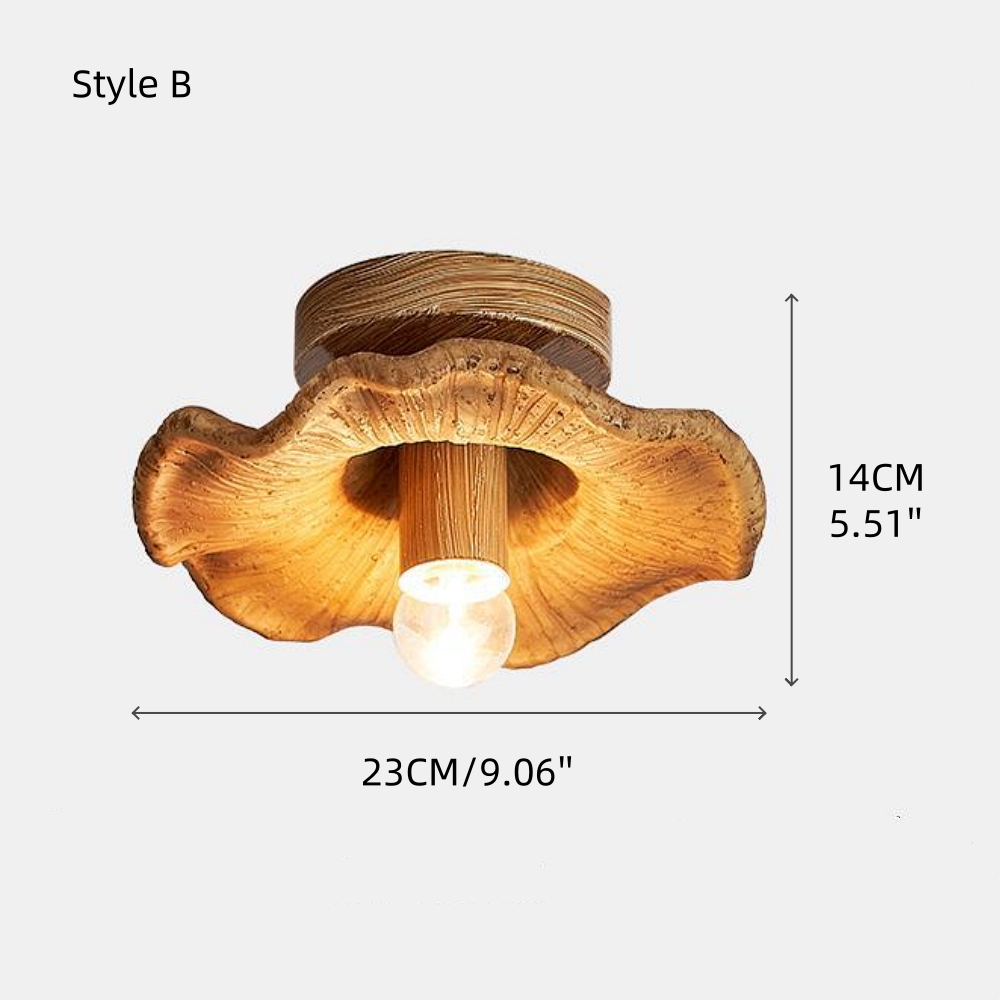 Retro Art Resin Ruffle Brown Ceiling Light
