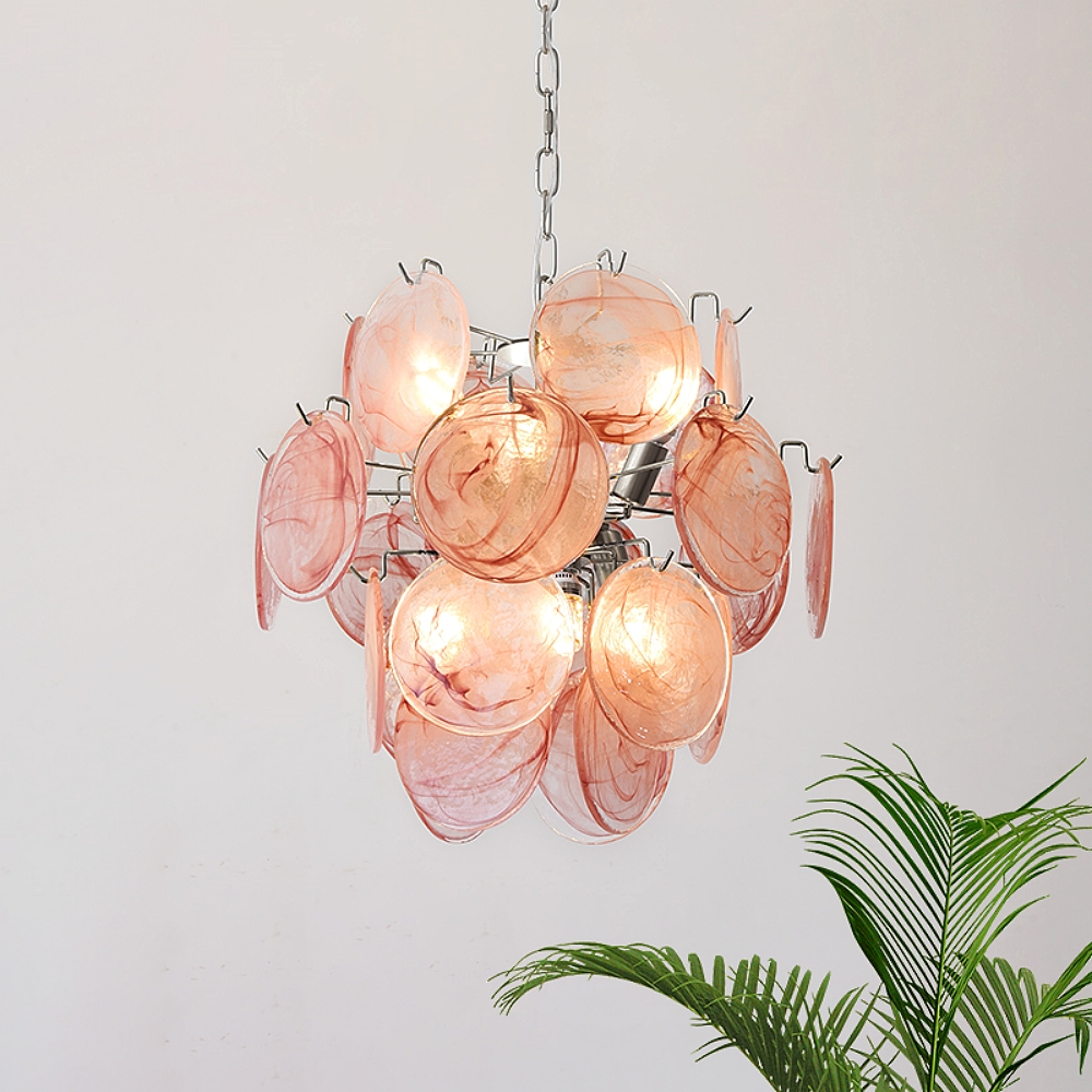 Italian Style Vintage Colored Multi-Layer Handmade Glass Pendant Light