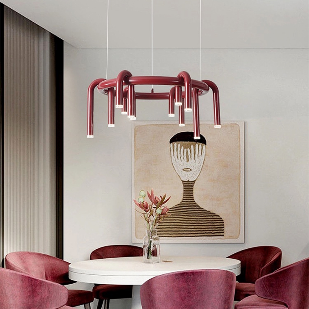 Nordic Modern U-Shaped Circular Pendant Light for Bedroom - Minimalist Creative Design