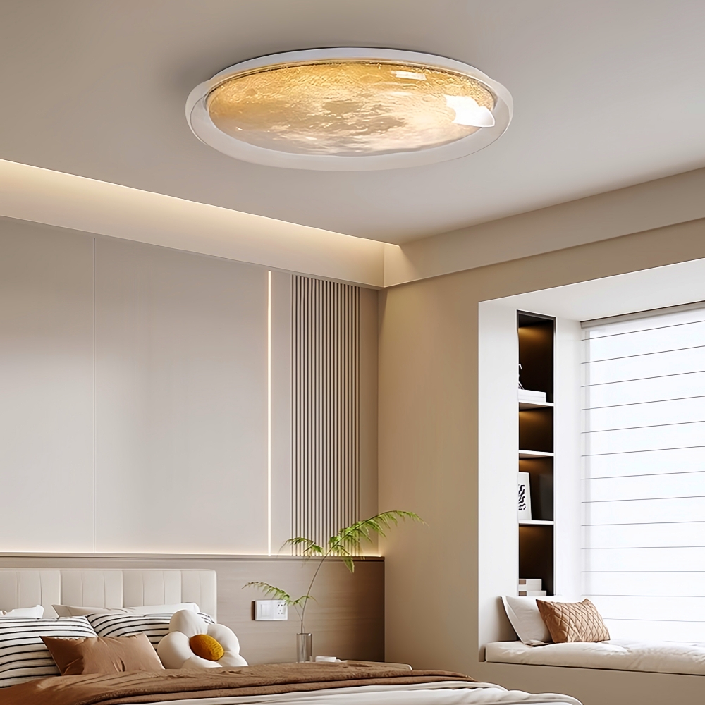 Modern Creative Semi-Circular Moon Acrylic Ceiling Light Bedroom Ambient Lighting