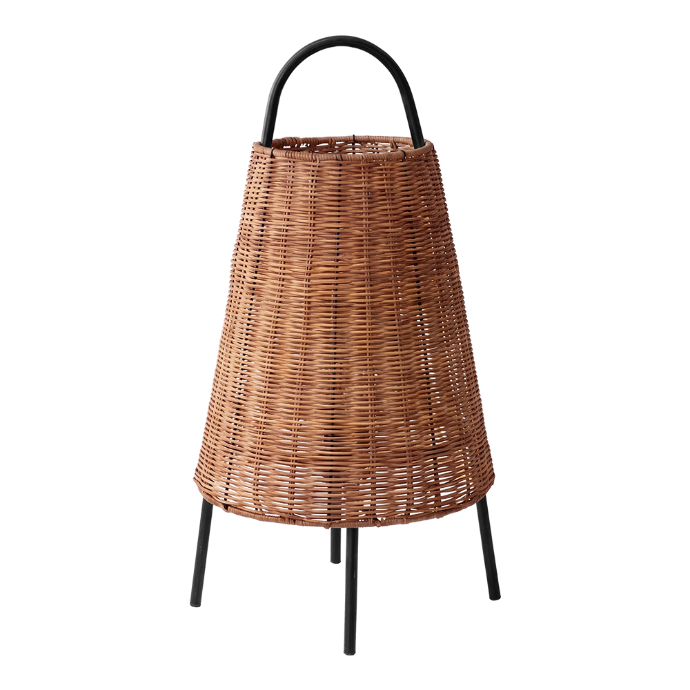 Wabi-Sabi Coastal Rattan Table Lamp Organic Bedside Light