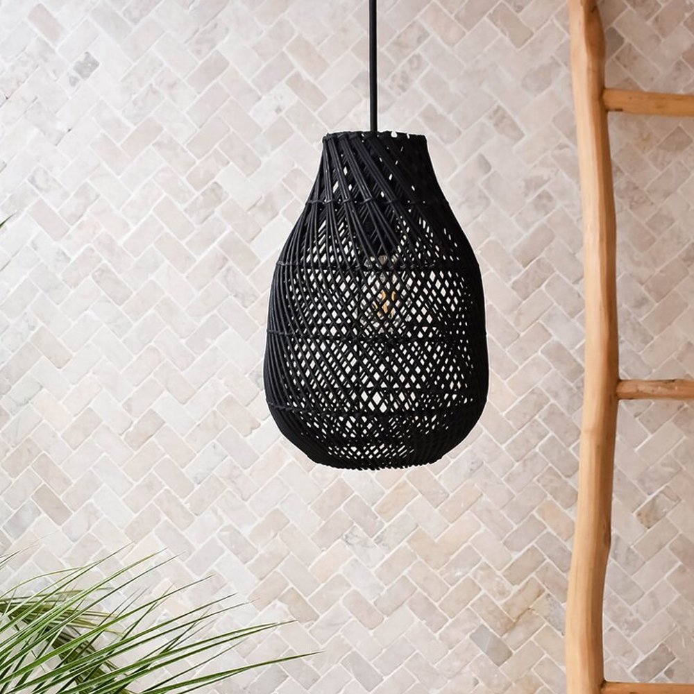 Boho Kitchen Lighting Fixture Unique Handmade Rattan Pendant Lamp Shade