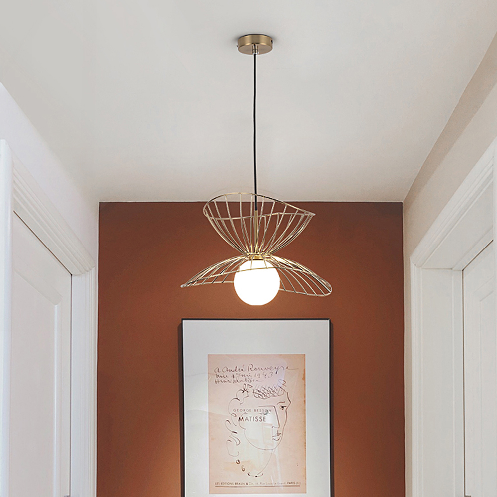 Nordic Iron Artwork Bedroom Pendant Lamp INS Fashion Chandelier