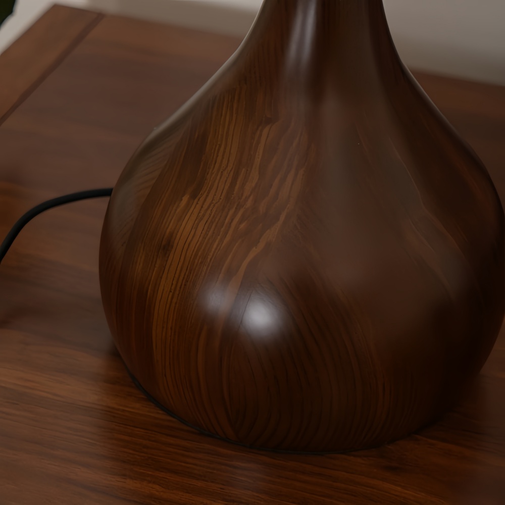 Japanese Retro Solid Wood With Brass Accessories Glass Desk Lamp