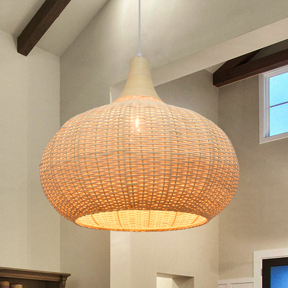 French Solid Color Cream Flower Bud Single Head Resin Pendant Light