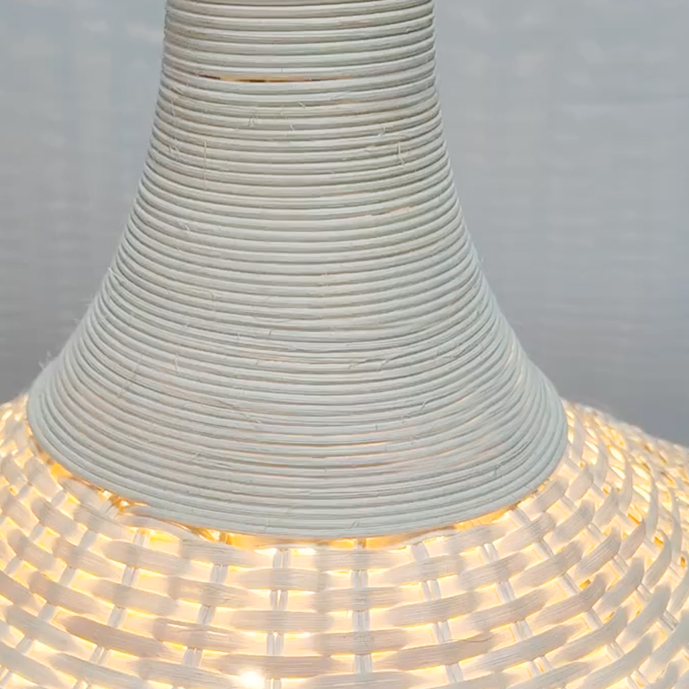 French Solid Color Cream Flower Bud Single Head Resin Pendant Light