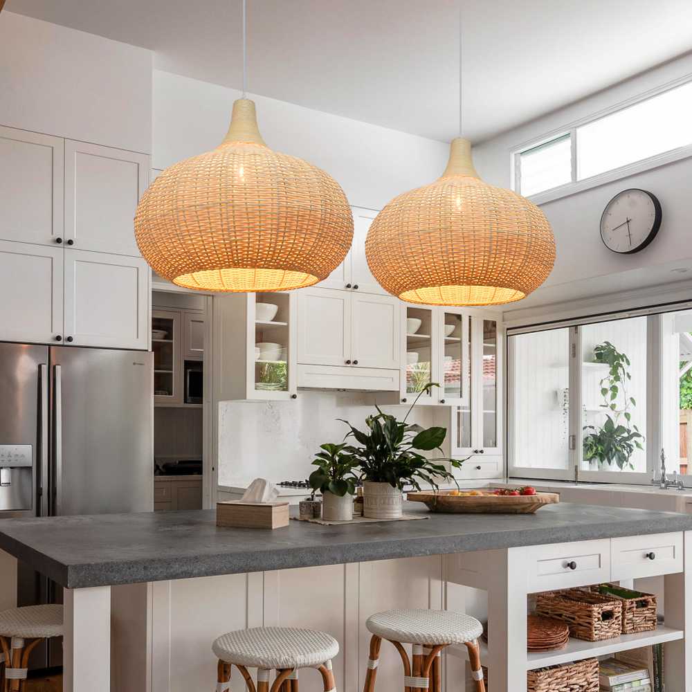 French Solid Color Cream Flower Bud Single Head Resin Pendant Light