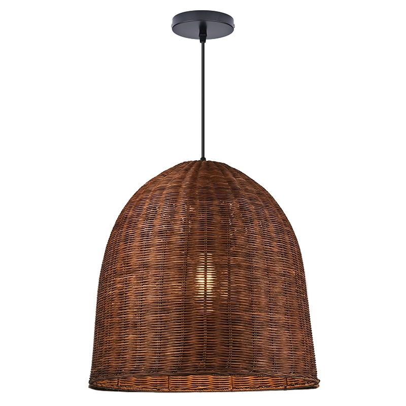 Wabi Sabi Rattan Pendant Light Dark Retro Restaurant Handwoven Shade