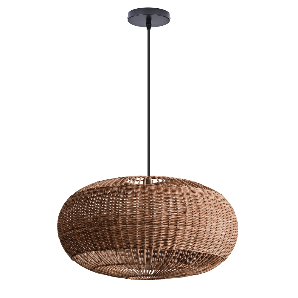 Rattan Handwoven Pendant Lights Adjustable Bamboo Wicker Hanging Lamp