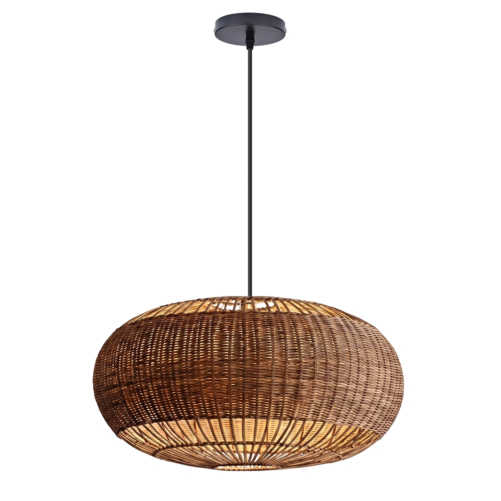 Rattan Handwoven Pendant Lights Adjustable Bamboo Wicker Hanging Lamp