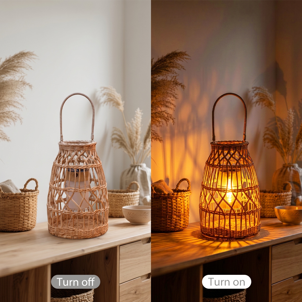 Coastal All-Weather Wicker Pendant Light Outdoor Rattan Lamp