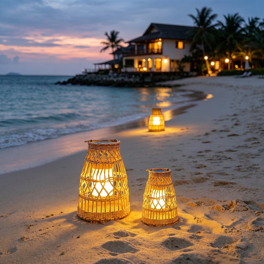 Coastal All-Weather Wicker Pendant Light Outdoor Rattan Lamp