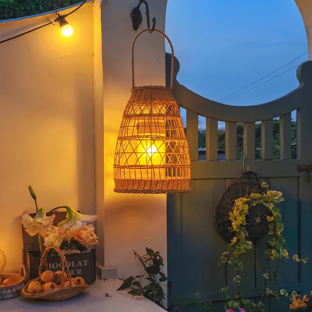 Coastal All-Weather Wicker Pendant Light Outdoor Rattan Lamp