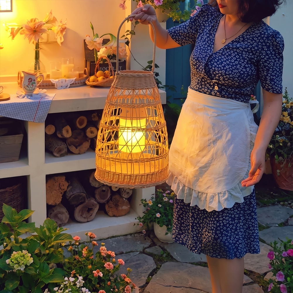 Coastal All-Weather Wicker Pendant Light Outdoor Rattan Lamp