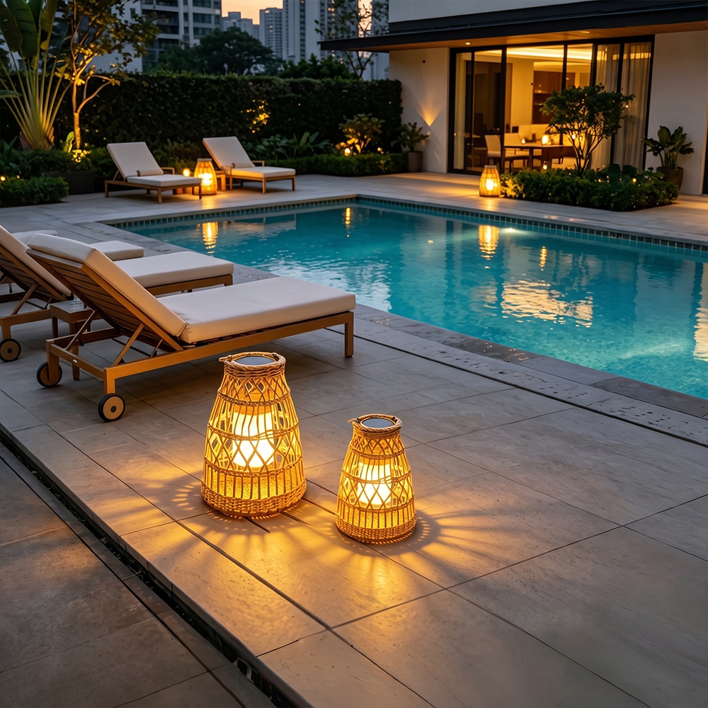 Coastal All-Weather Wicker Pendant Light Outdoor Rattan Lamp