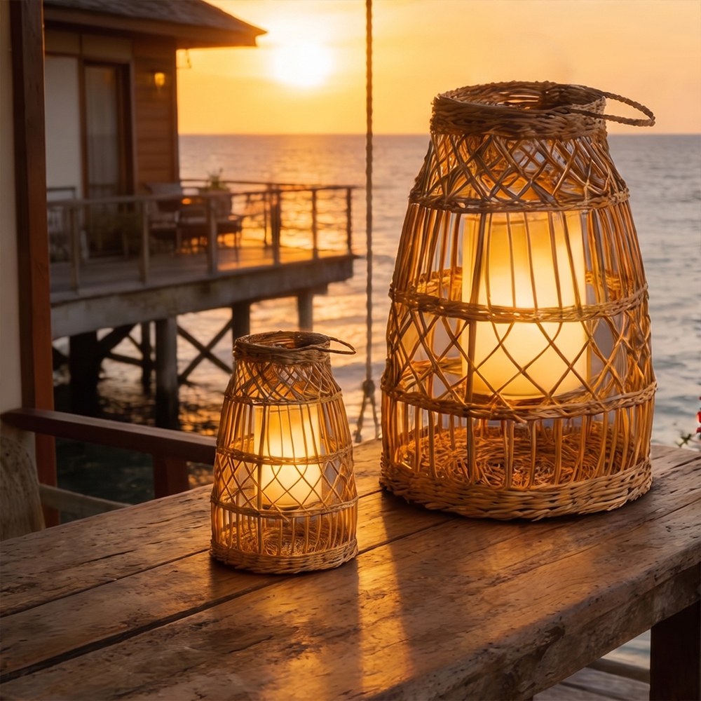 Coastal All-Weather Wicker Pendant Light Outdoor Rattan Lamp