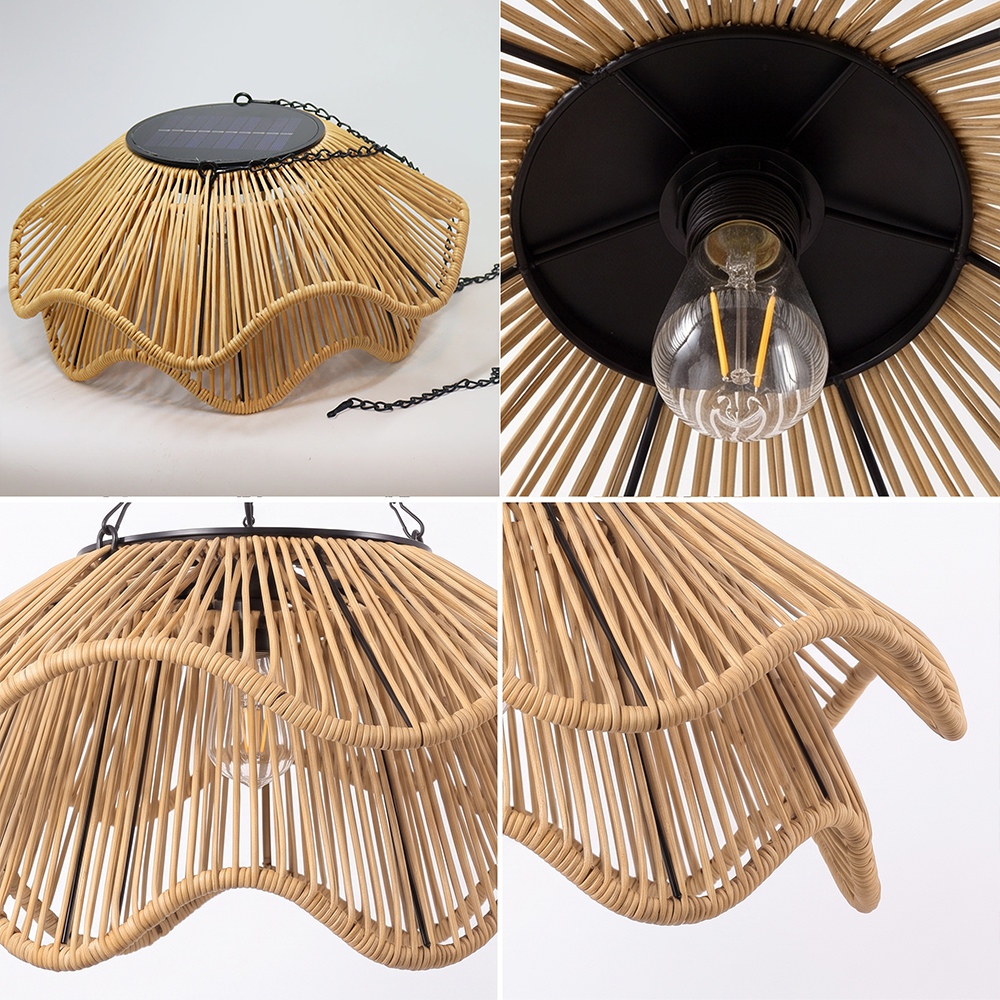 Boho Waterproof Solar Pendant Light for Outdoor Patio & Garden