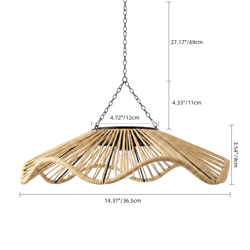 Boho Waterproof Solar Pendant Light for Outdoor Patio & Garden