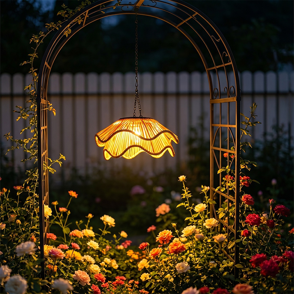 Boho Waterproof Solar Pendant Light for Outdoor Patio & Garden